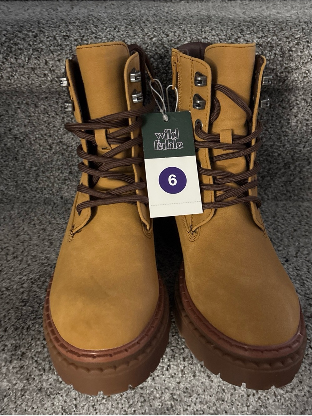 New Women’s Marlowe Hiker Ankle Boots with Memory Foam Insole Wild Fable Size 6
